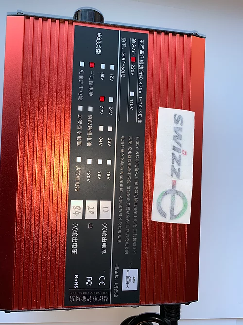 Chargeur pour batterie sur-ron 72V 12A