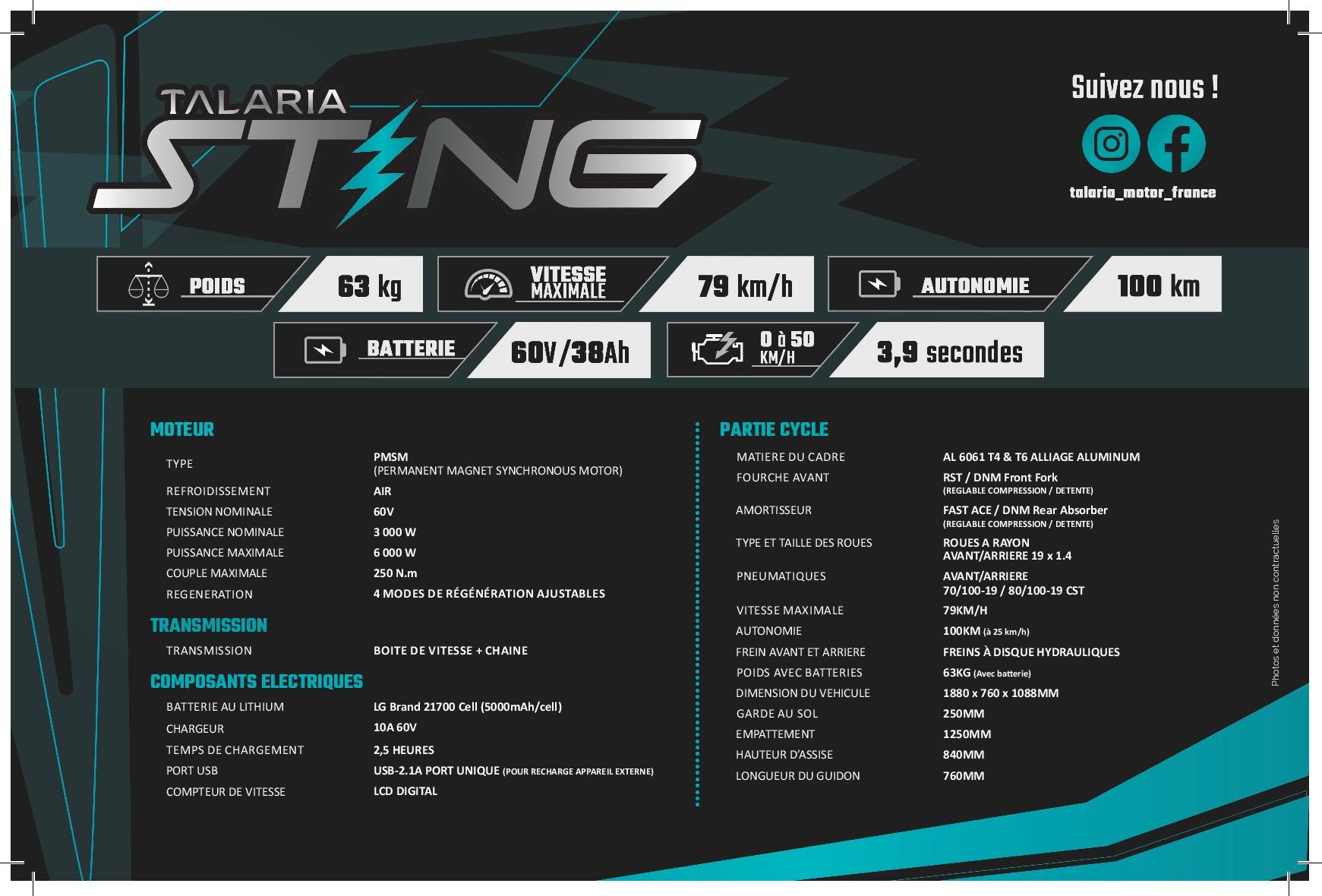 moto électrique talaria sting 3000 | Homologué